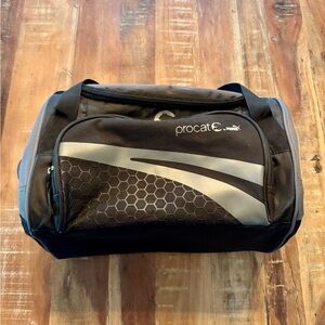 Puma Procat Black and Gray Gym Athletic Workout Unisex Duffle Bag